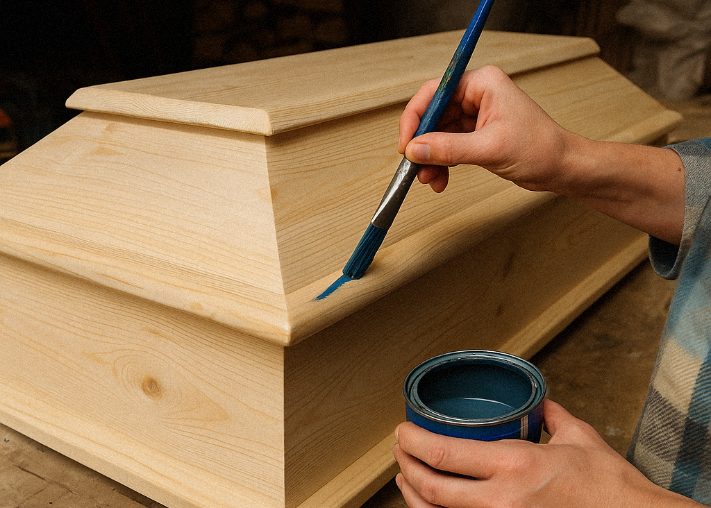 Malovaná rakev pro miminko